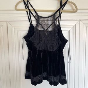 Free People Black Ellie Lace Tank